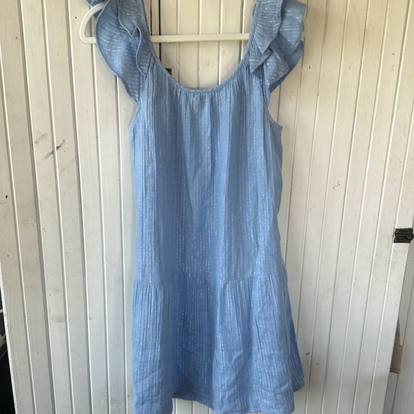 NWT blue ruffle-sleeved summer GAP dress, size Small tall - Picture 6 of 6